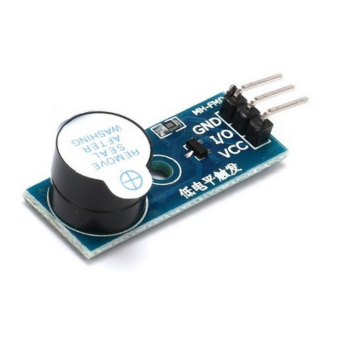 O Módulo Buzzer Ativo 5 Volts para Arduino é um pequeno alto-falante que tem a função de emitir sinais sonoros a partir do oferecimento de energia DC ao módulo, não variando a frequência de emissão.
