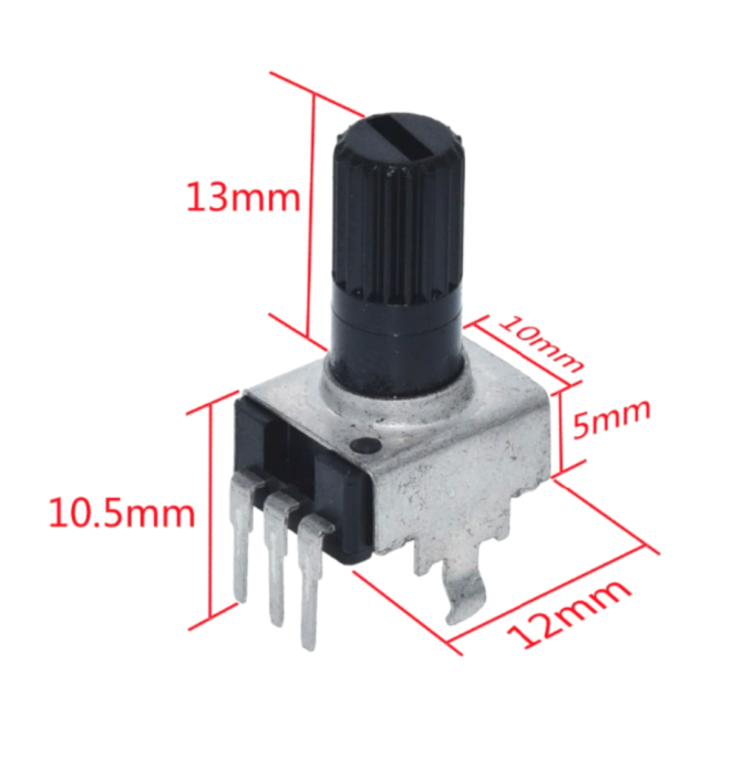 Potenciômetro Rotativo 10k - 3 Terminais