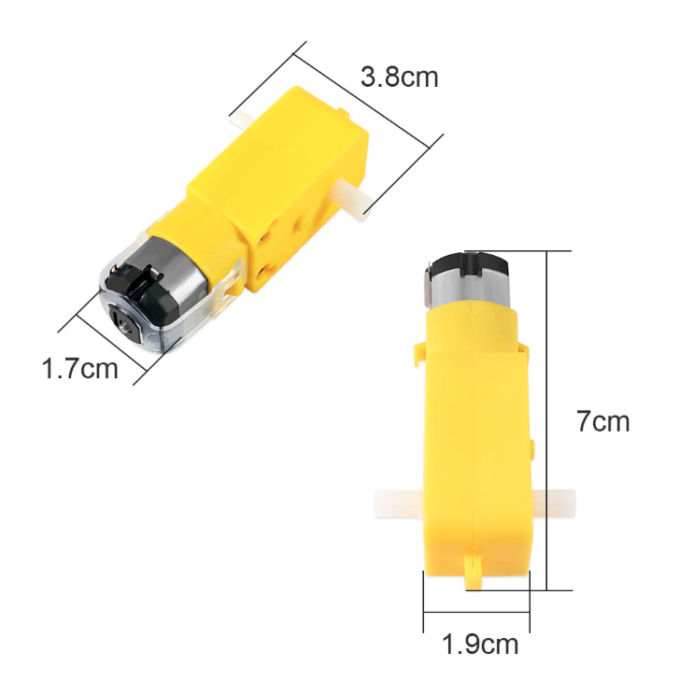 MOTOR DC COM CAIXA DE REDUÇÃO DE PLÁSTICO