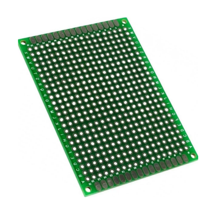 Placa de Circuito Impresso Ilhada de Fibra de Vidro - 7X9 cm