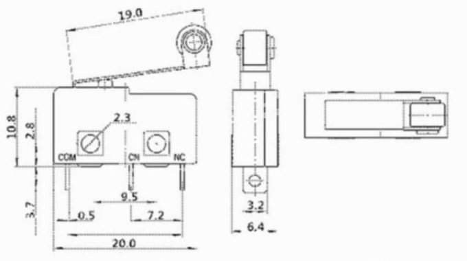 Chave Micro Kw11-3Z 5a 250v 3pin - com roldana