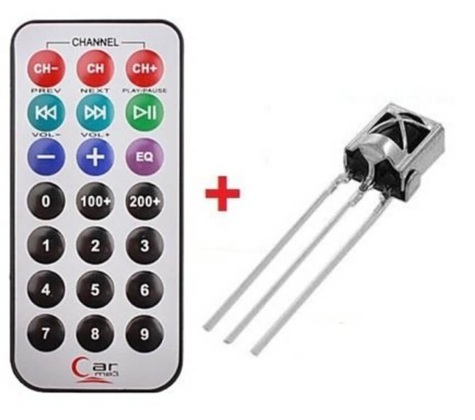 Controle Remoto IR 38KHz - 21 Teclas + Receptor