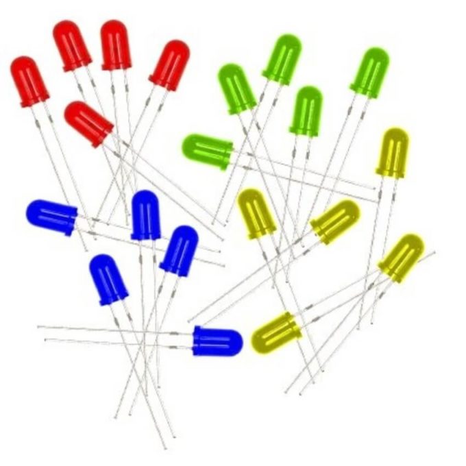 Kit 20 Leds 5mm difusos coloridos