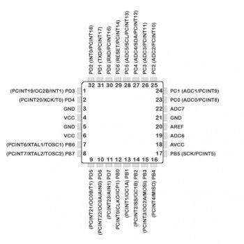 Microcontrolador Atmega328P-AU SMD