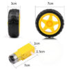 Motor DC + RODA com Pneu 65mm
