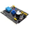 A Placa Shield Multifunções com Sensores e I/Os é totalmente compatível com o Arduino UNO R3, é uma excelente opção para aprendizagem.