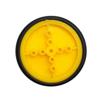 A Roda com Pneu - 4x40mm é uma roda plástica de 40mm de diâmetro com pneu de borracha maciça, possui encaixes perfeito para motores DC com caixa de redução.