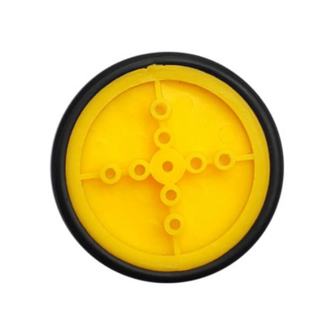 A Roda com Pneu - 4x40mm é uma roda plástica de 40mm de diâmetro com pneu de borracha maciça, possui encaixes perfeito para motores DC com caixa de redução.