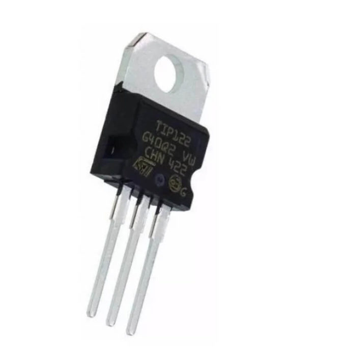 O Transistor NPN TIP122 - CI Transistor possui encapsulamento SOT78 (TO220AB). Possui três terminais como a maioria dos transistores.