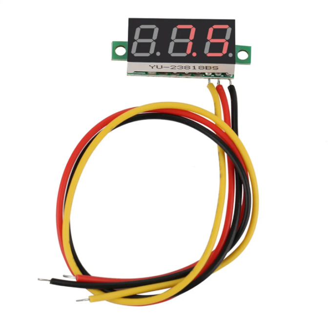 O Voltímetro Digital 0.28" - Display de 3 Dígitos é um módulo medidor de tensão com o objetivo de realizar medições de tensões contínuas de até 30V.