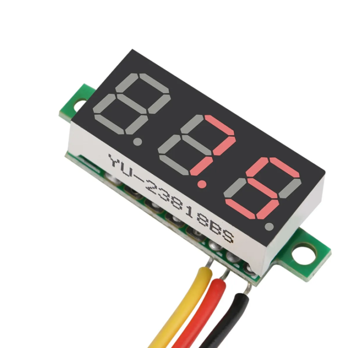 O Voltímetro Digital 0.28" - Display de 3 Dígitos é um módulo medidor de tensão com o objetivo de realizar medições de tensões contínuas de até 30V.