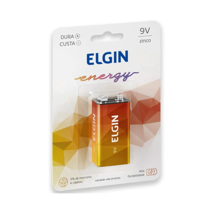 Bateria 9V Zinco Elgin - Alta Durabilidade