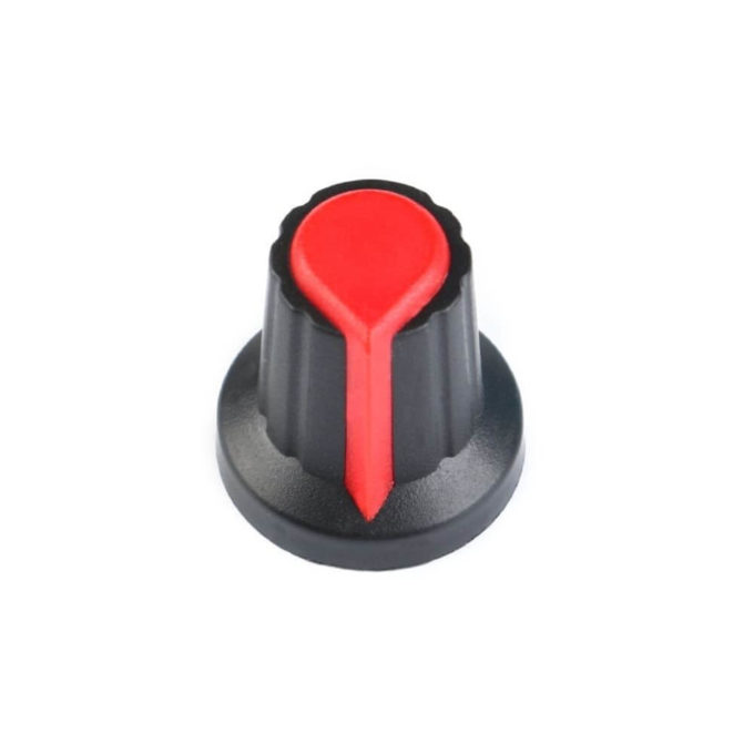 Knob Vermelho para Potenciômetro de Eixo Estriado