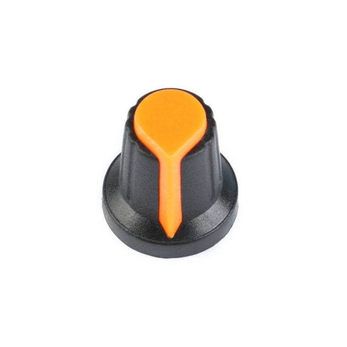 Knob Laranja para Potenciômetro de Eixo Estriado