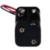 O Suporte Compacto para 4 Pilhas AA - Sem Plug é ideal para projetos que necessitam 6VDC de alimentação. Possui terminais vermelho e preto para conexão.