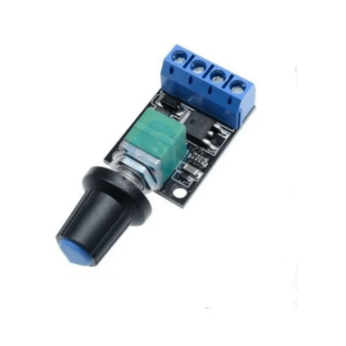 O Módulo Controlador PWM 5V~16V - 10A é utilizado para controle de velocidade de motores DC, retirando a necessidade da utilização direta de microcontroladores, como o Arduino.