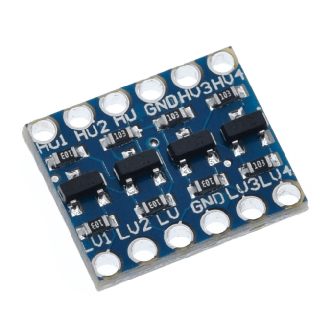 O Conversor de Nível Lógico Bidirecional I2C - 4 Canais é um conversor bidirecional de nível lógico capaz de fazer um step-down de 3.3V para 5V ou um step-up convertendo 5V para 3.3V.