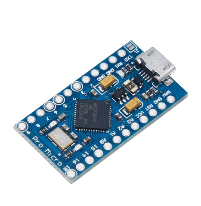 A Placa Pro Micro Arduino - ATmega32U4 possui o tamanho reduzido e utiliza o microcontrolador ATmega32U4, mesmo chip presente na placa compatível com Arduino, Leonardo R3.