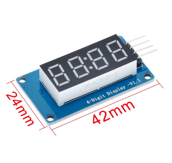 O Módulo Display 4 Dígitos 7 Segmentos - TM1637, é ideal para projetos que envolvem temperatura, relógio, contadores, dentre outros.