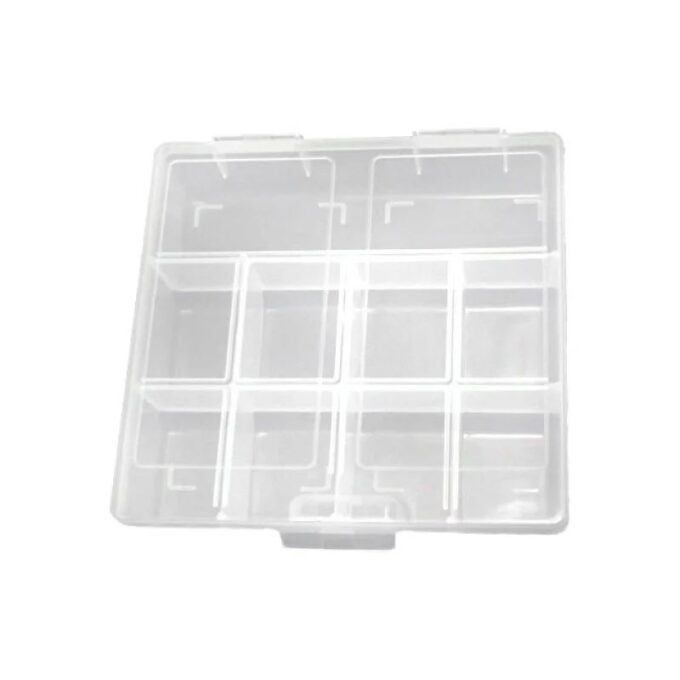 A Maleta organizadora 118 - 19,5x16,6x4,7 cm possui 9 divisórias fixas, ideal para organizar seus componentes eletrônicos ou qualquer material que desejar.