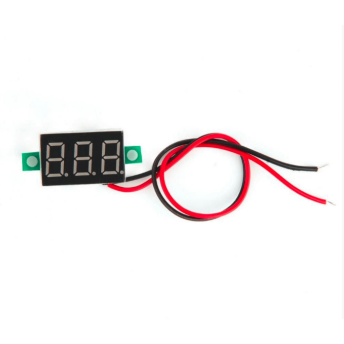 O Voltímetro Digital 0.36" - Display de 3 Dígitos é um módulo medidor de tensão com o objetivo de realizar medições de tensões contínuas de até 30V.