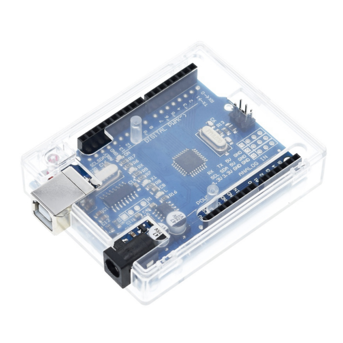 Case para Arduino Uno em Plástico Transparente