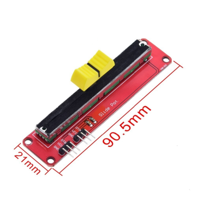 O Módulo Potenciômetro Linear Deslizante 10K é um dispositivo eletrônico utilizado para controlar a resistência elétrica de um circuito de forma variável.