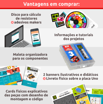 Kit Uno R3 + Projetos Para Arduino Iniciante 3 Completo